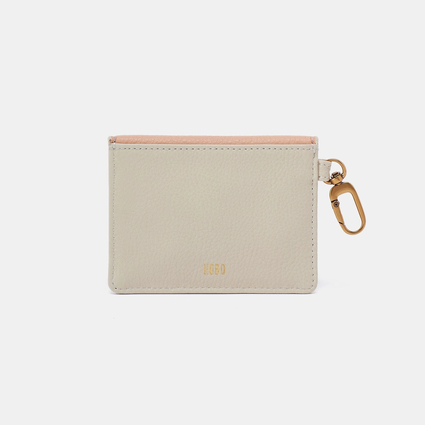 Tabby Flap Card Case In Pebbled Leather - Birch
