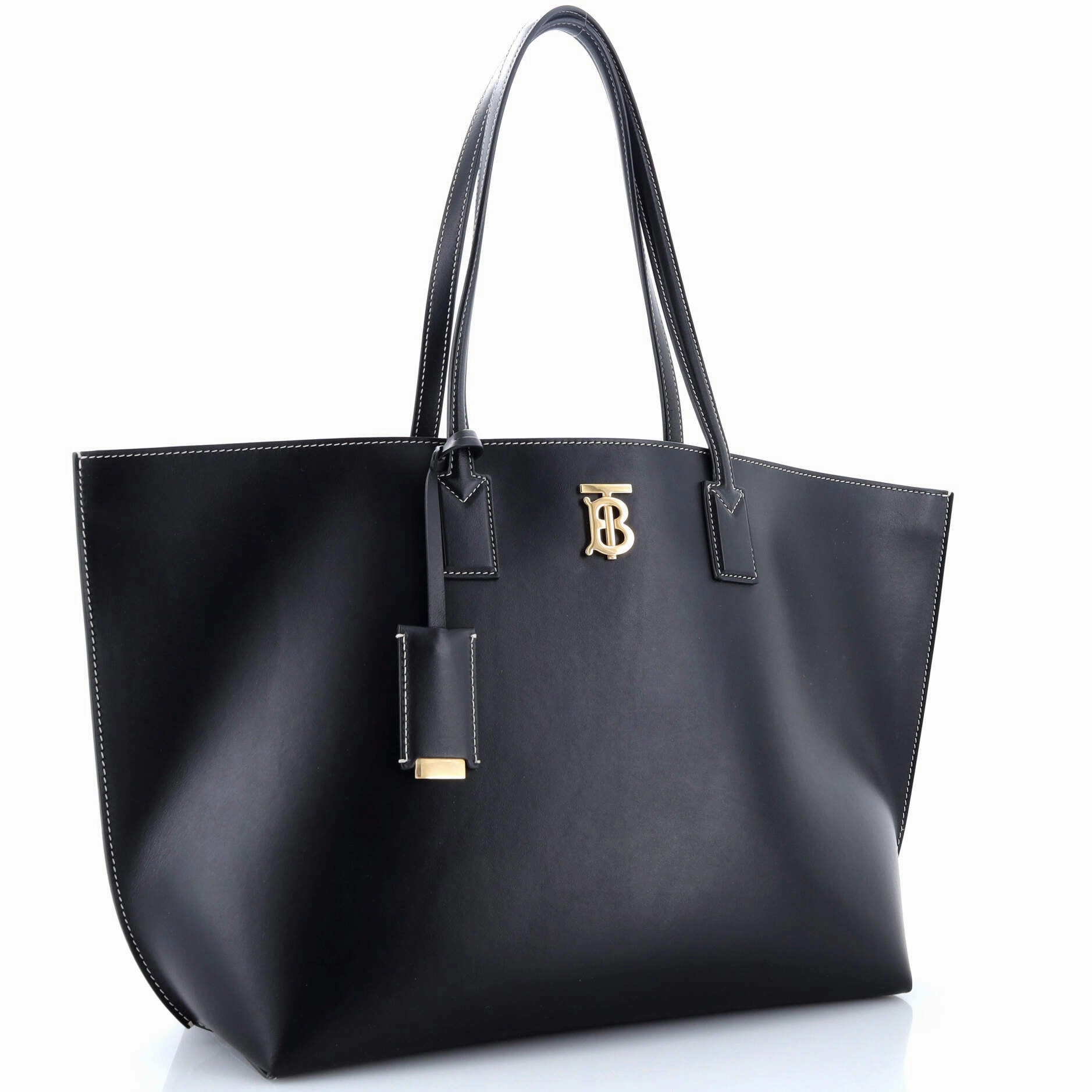TB Monogram Motif Tote Leather Medium