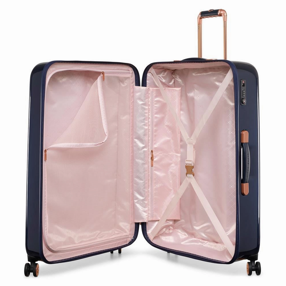 Ted Baker Take Flight Pergola Stripe Check-In Large Luggage Dark Blue