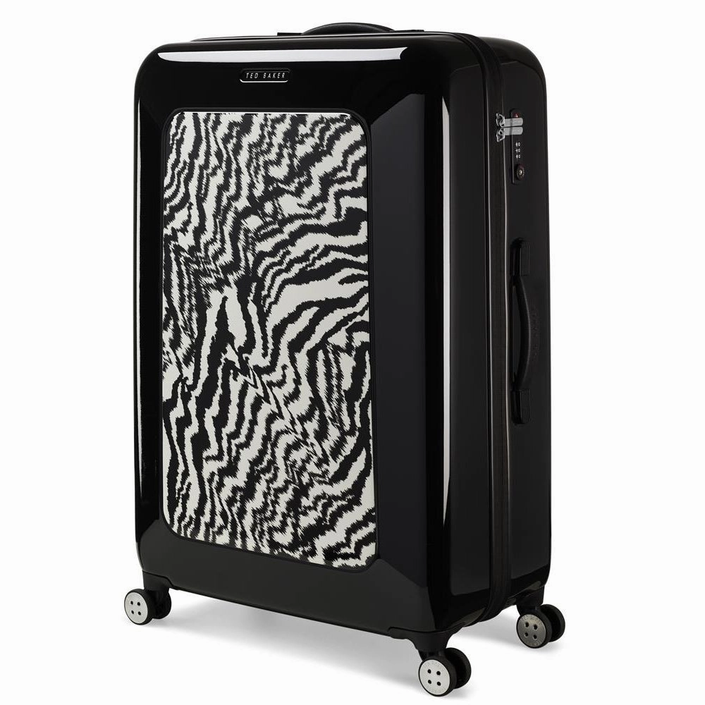 Ted Baker Take Flight Zebra Check-In Large Luggage BlacknWhite