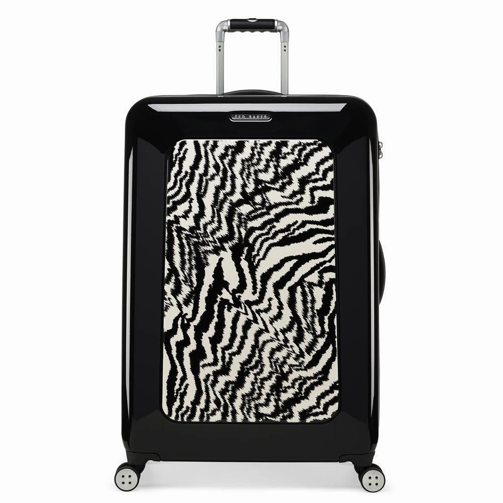 Ted Baker Take Flight Zebra Check-In Large Luggage BlacknWhite