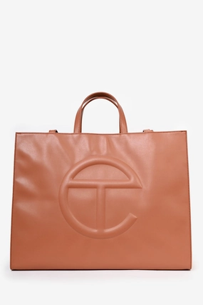 Telfar Brown Vegan Leather Large Shopping Tote