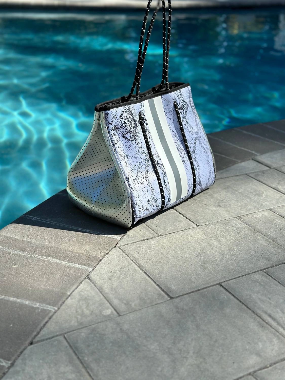The Paula Neoprene Tote In Silver