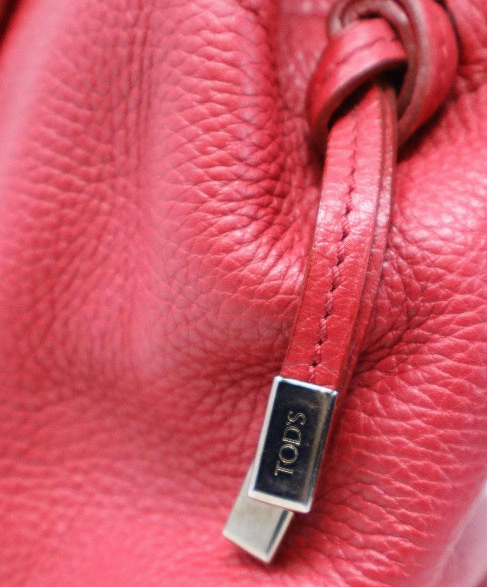 Tod's Red Grained Leather Tote
