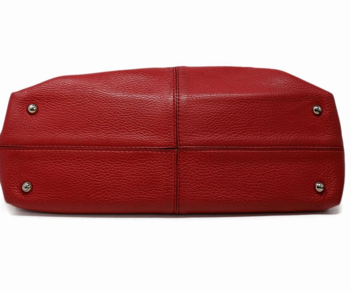 Tod's Red Grained Leather Tote