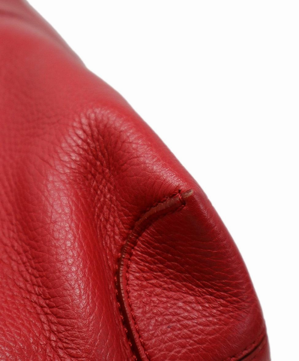 Tod's Red Grained Leather Tote