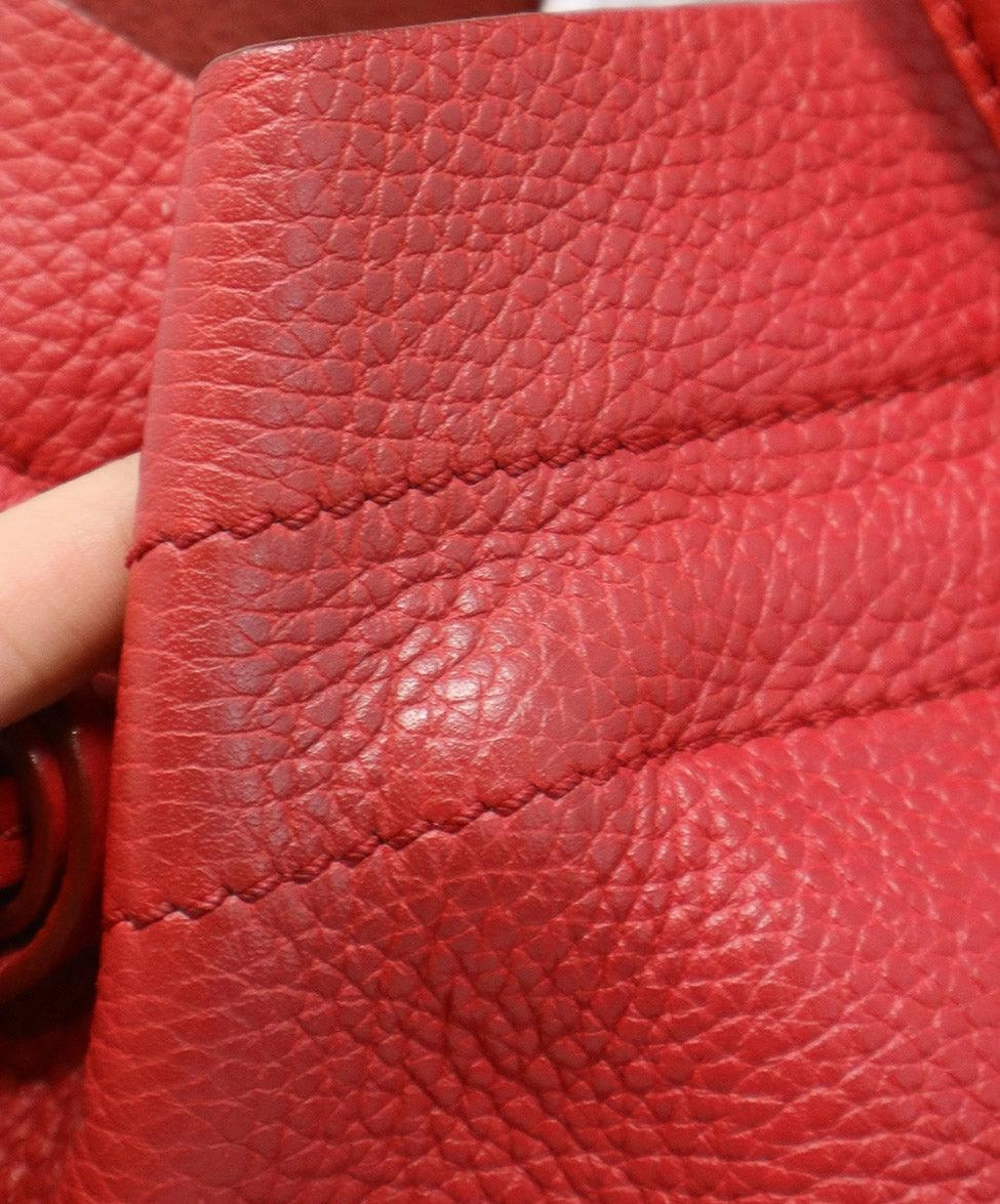 Tod's Red Grained Leather Tote