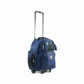 Transworld Roll-Away Deluxe Rolling Backpack - Navy Blue