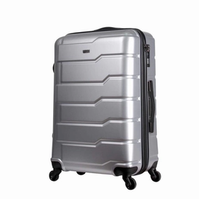 Travel Boarding Case, Universal Wheel Abs Zipper, Travel Outdoor Boarding Case Gift Gift Box Travel Air Travel Case, Silver, 20 inch