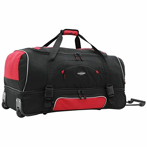 Travelers Club Adventure Upright Rolling Duffel Bag, Red, 36 Inch 119.0L