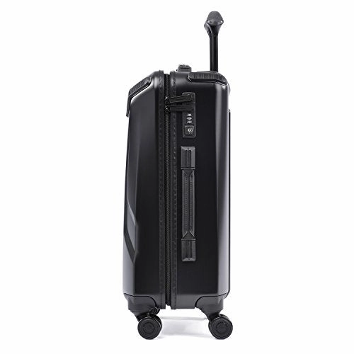 Travelpro Luggage Crew 11 21" Carry-on Slim Hardside Spinner w/USB Port, Obsidian Black/Blue Interior