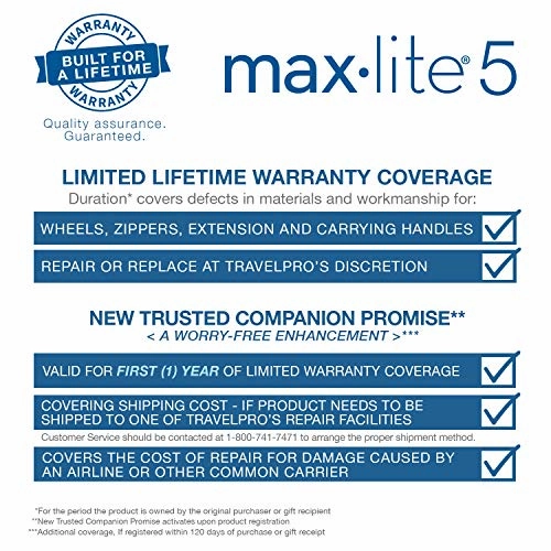 Travelpro Luggage Maxlite 5 22" Lightweight Expandable Carry-on Rollaboard Suitcase, Black