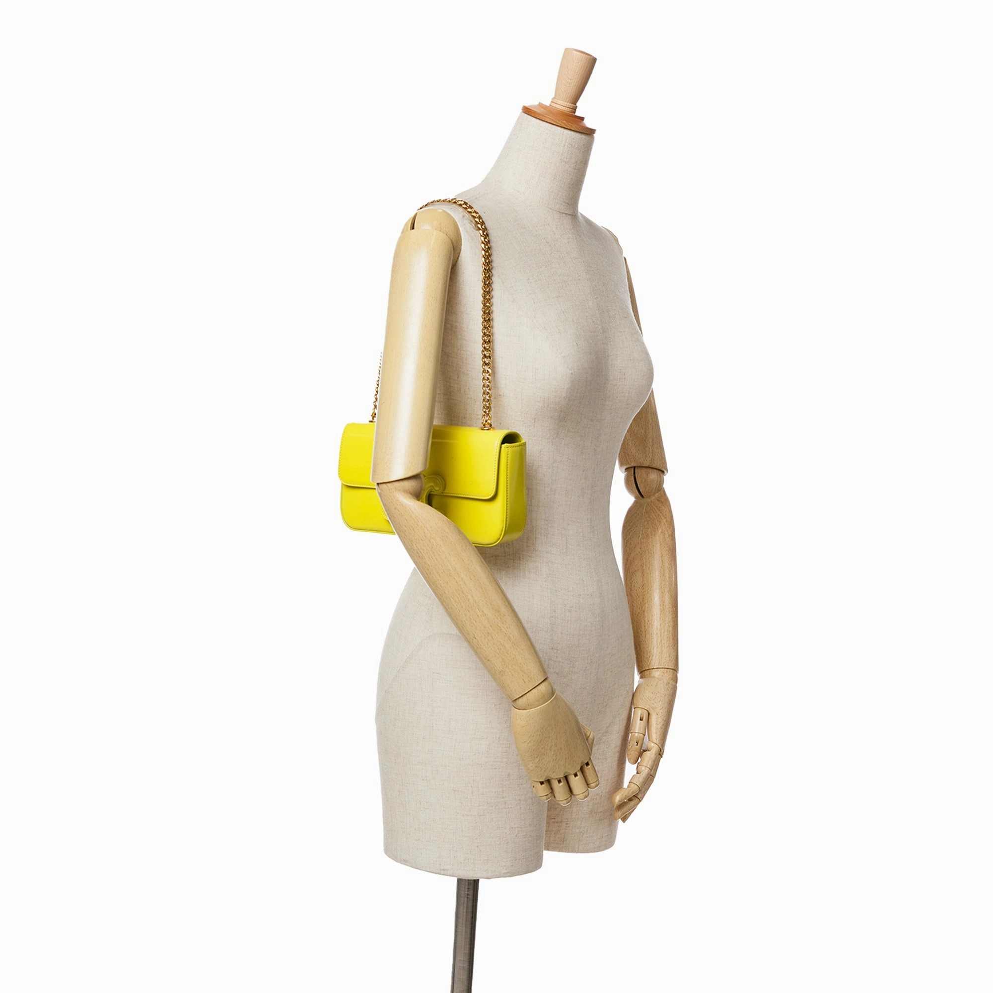 Triomphe Calfskin Cuir Chain Shoulder Bag
