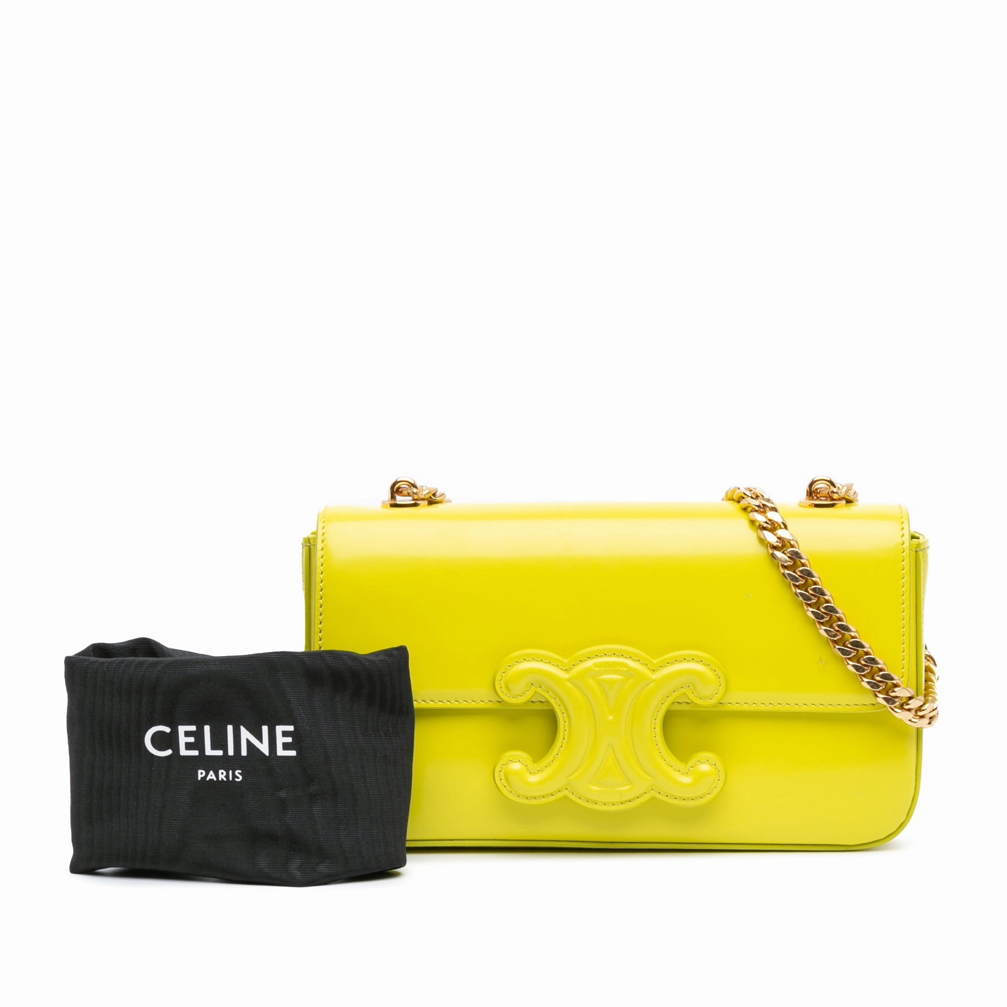 Triomphe Calfskin Cuir Chain Shoulder Bag