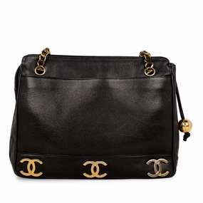 Triple Coco Caviar Shoulder Bag