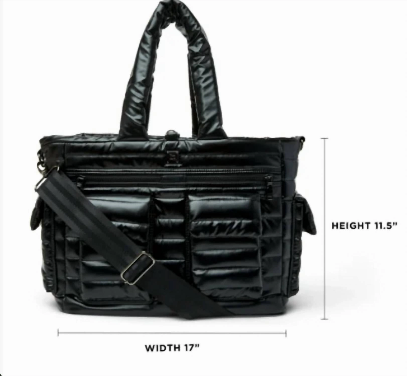 Two Faced Reversible Tote In Pearl Black