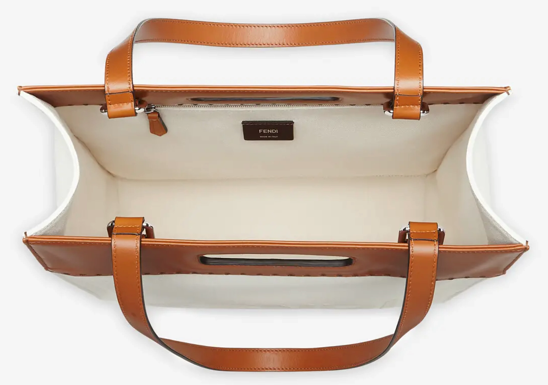 Two-tone Canvas and Leather Shopping Bag