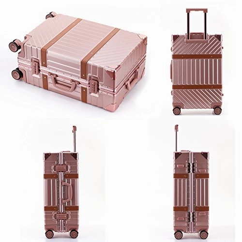 Unitravel Aluminum Hardside Luggage Vintage Travel Suitcase Spinner Wheels Tsa