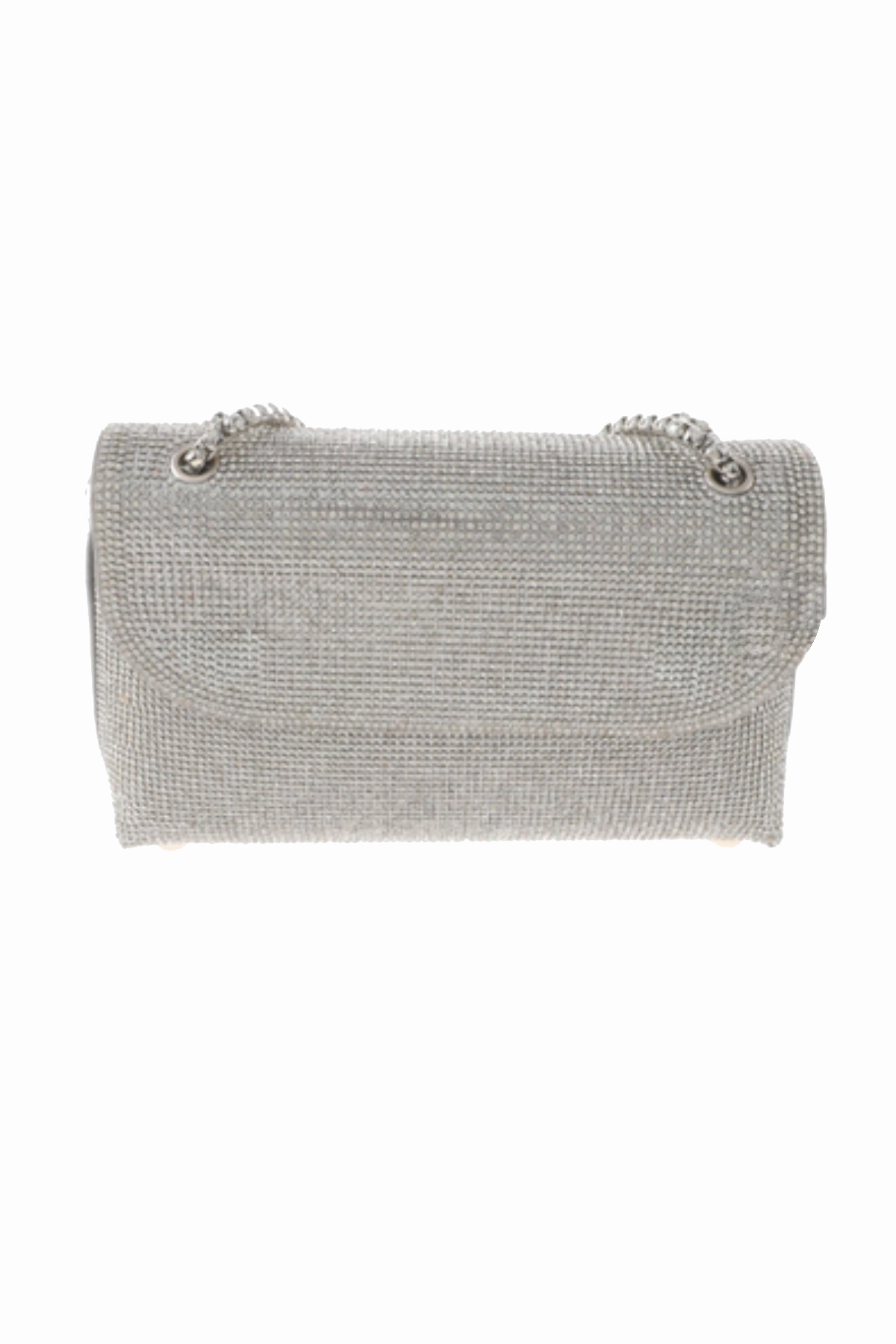 UrEtro Rhinestone embellished snap closure evening purse w/ chain