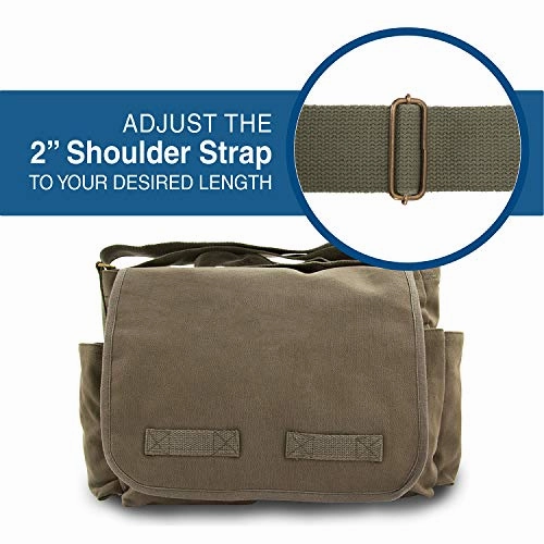 USMC Semper Fi Skull Marine Corp Army Canvas Messenger Shoulder Bag in Olive