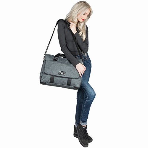 Vangoddy Chrono Grey Carrying Tote Crossbody Shoulder Bag For Dell Alienware 15 | Inspiron 15