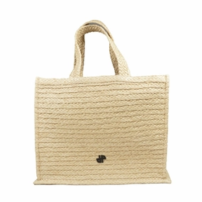 Vanilla Raffia Tote Bag