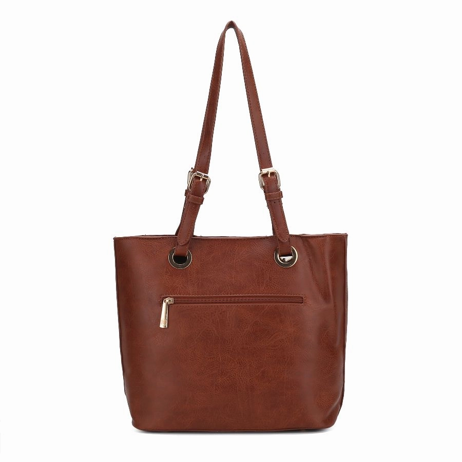 Vera Vegan Leather Patriotic Flag Pattern Womens Tote Bag