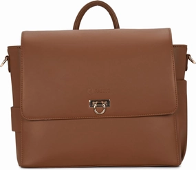 VERS Women Tote Bag Convertible Backpack | 15.6" Laptop Messenger Bag | Office Bag | College Bag | Vegan Leather (Tan)
