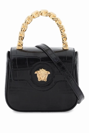 Versace croco-embossed leather 'la medusa' mini bag