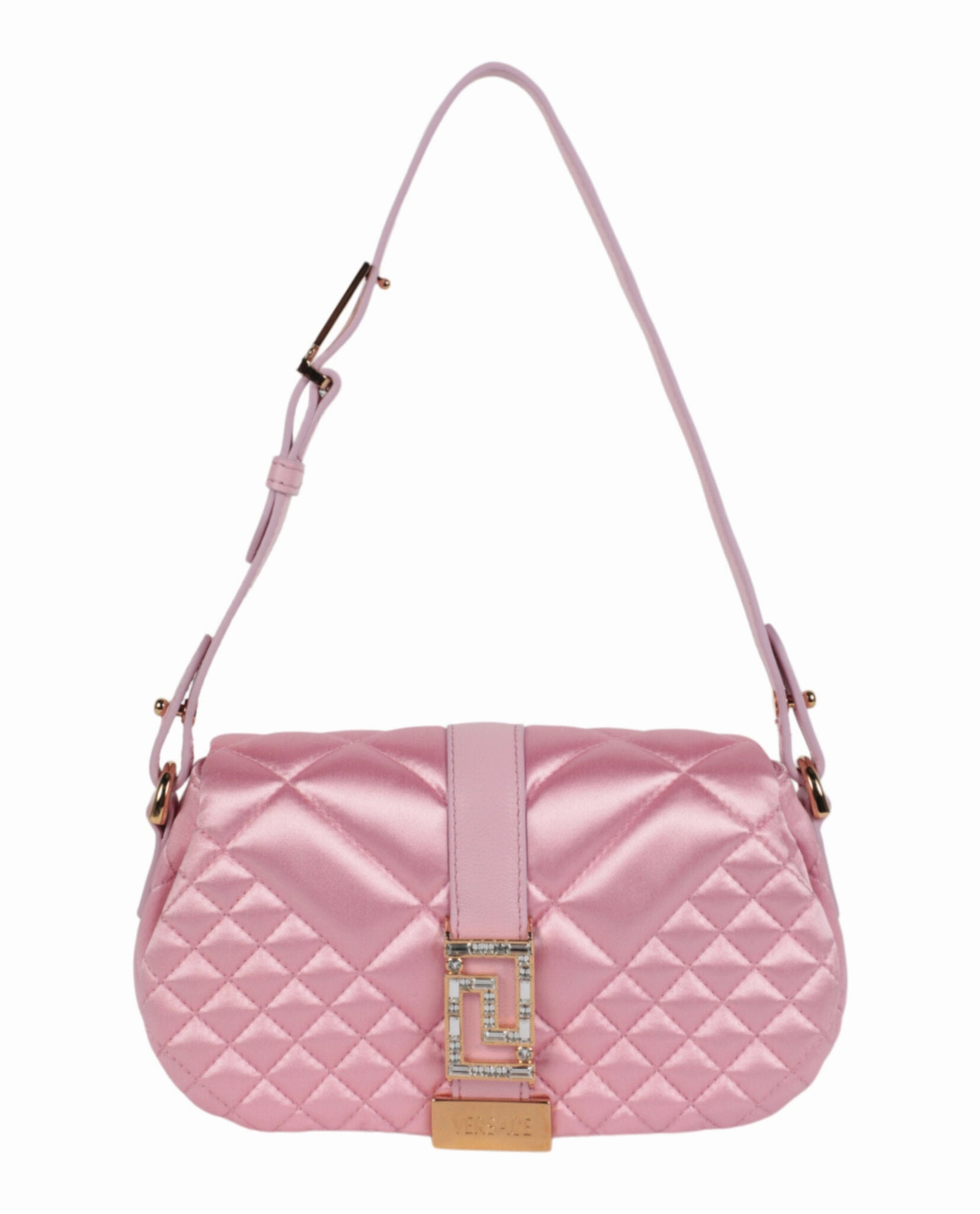 Versace Greca Goddess Quilted Satin Shoulder Bag 1010951-1A08808-1P88