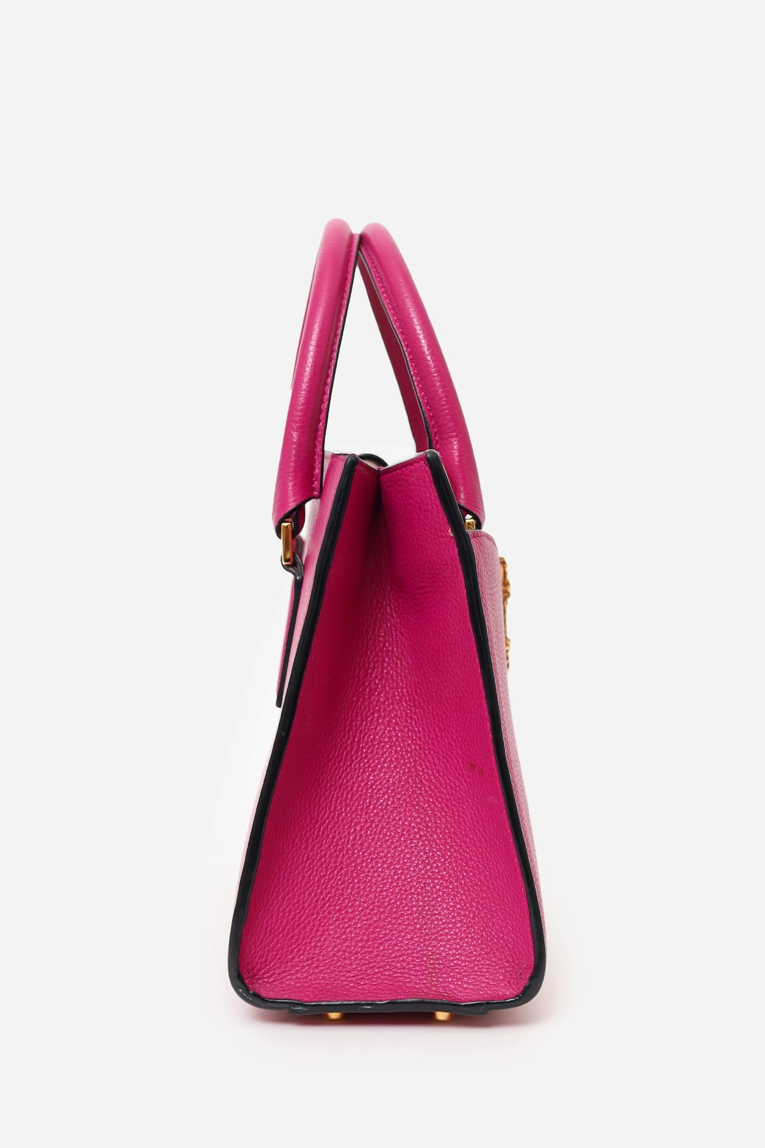 Versace Pink Leather Small Virtus Top Handle Bag (As Is)