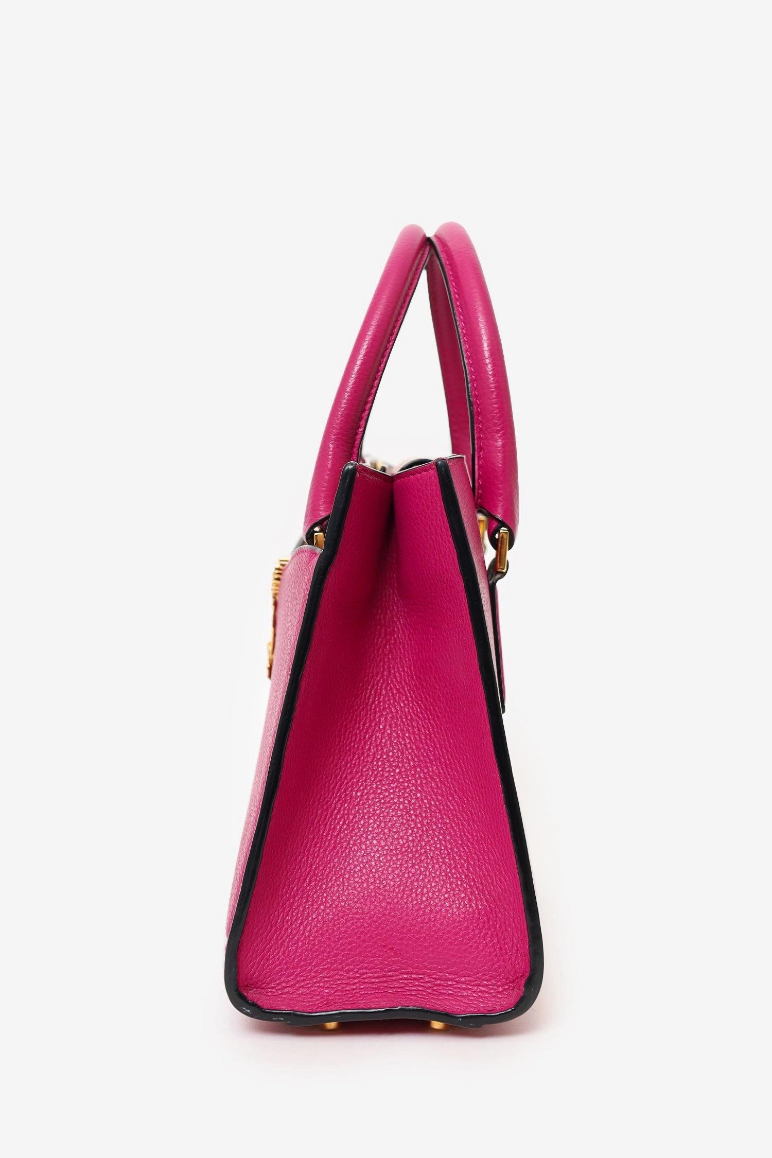Versace Pink Leather Small Virtus Top Handle Bag (As Is)