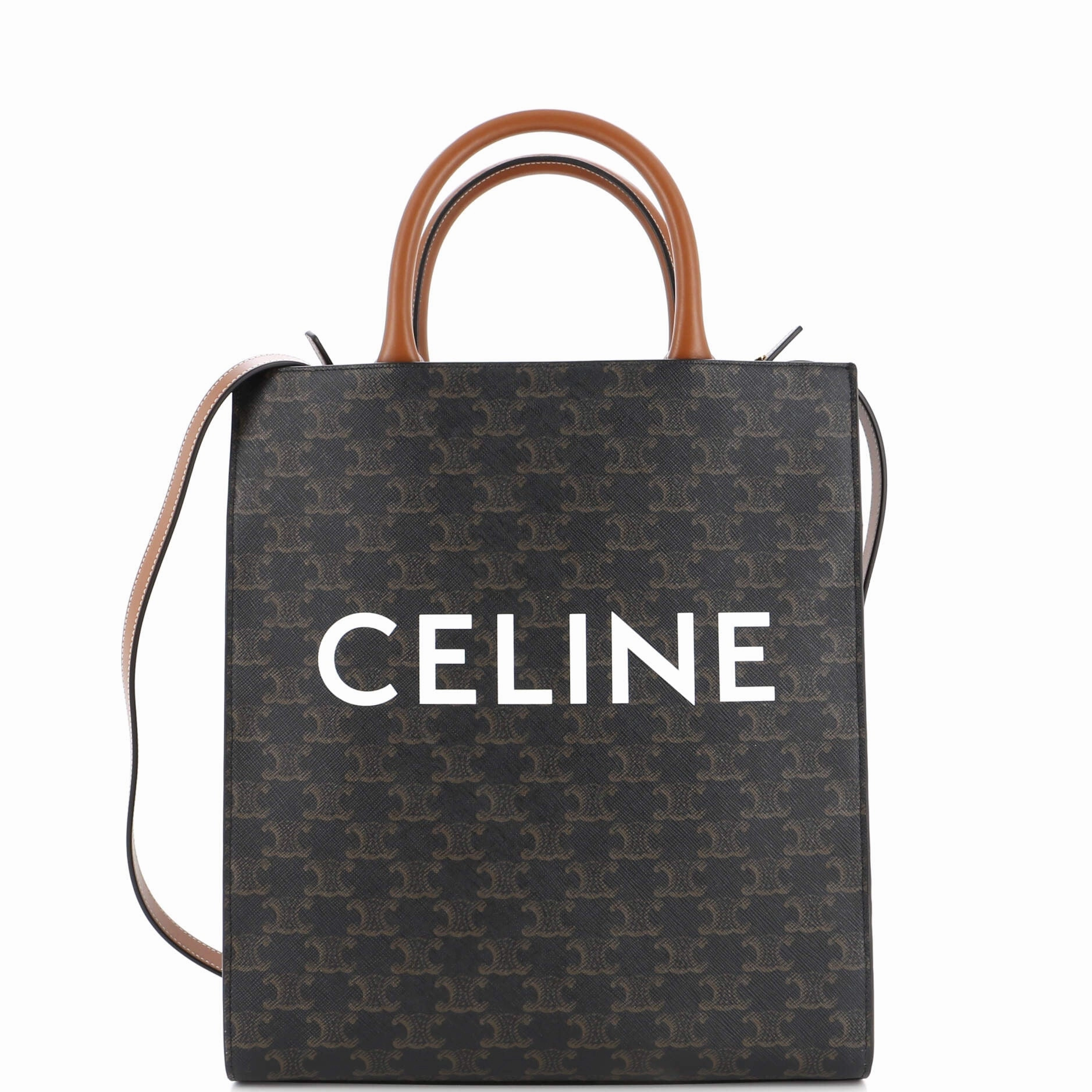 Vertical Cabas Tote Triomphe Coated Canvas Small