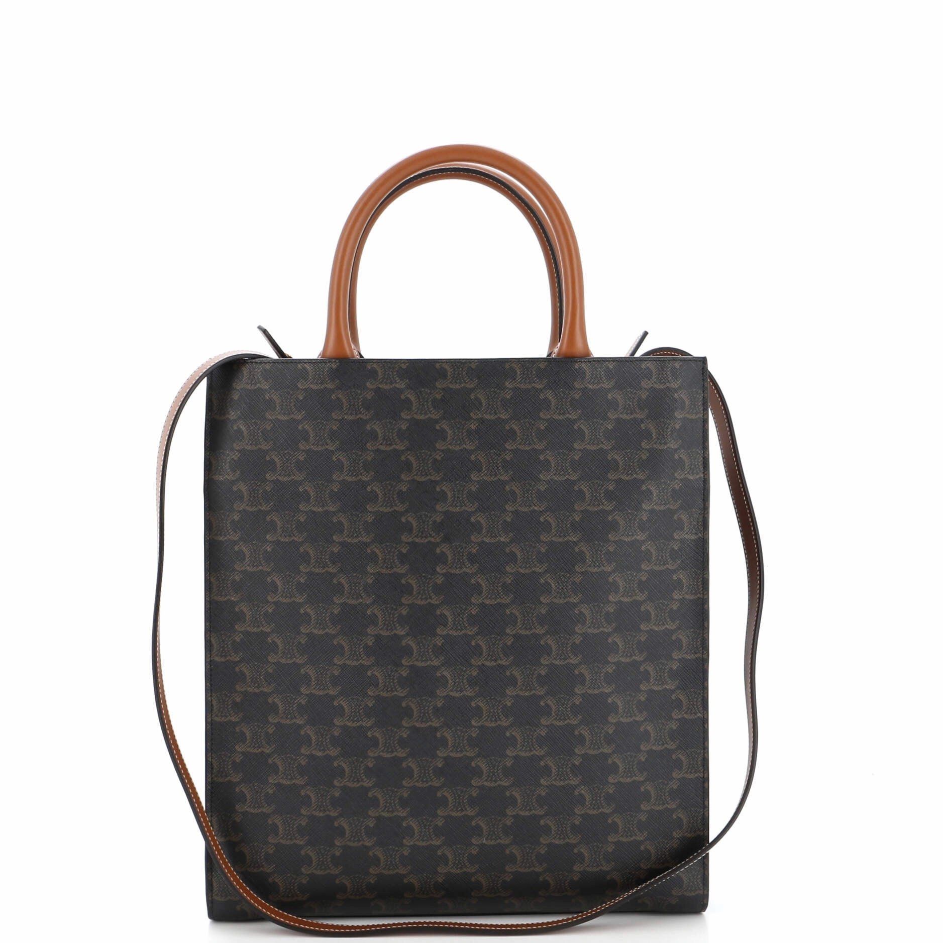 Vertical Cabas Tote Triomphe Coated Canvas Small