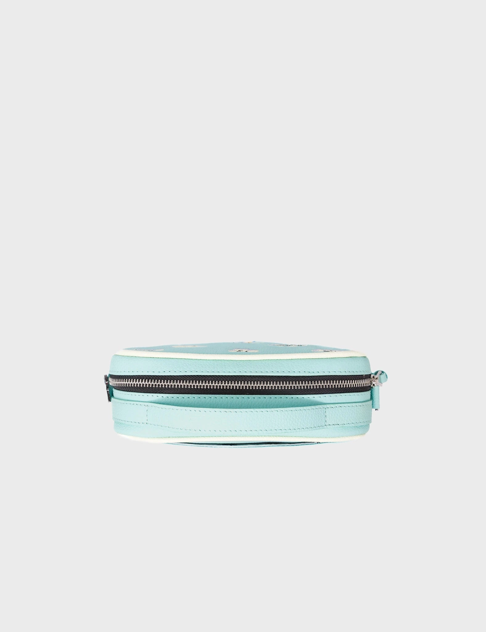 Verto Water Ballet Blue Leather Crossbody Bag - Happy Clouds Design