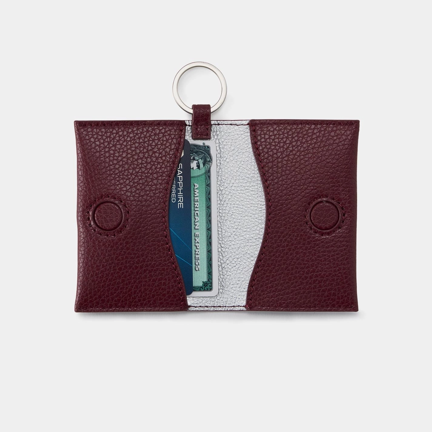Vida Card Case In Micro Pebbled Leather - Port