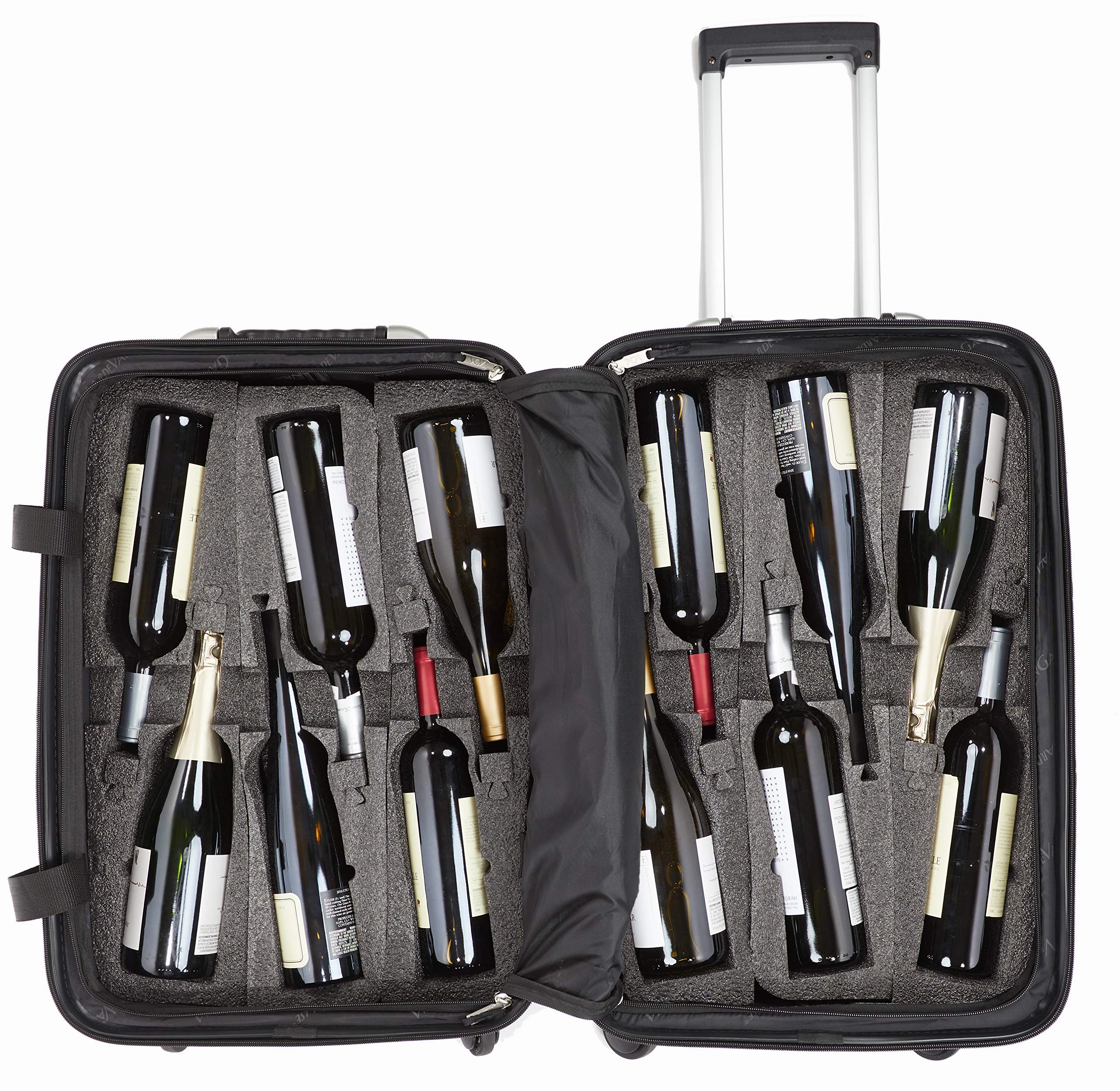 VinGardeValise - Up to 12 Bottles & All Purpose Wine Travel Suitcase (Burgundy)