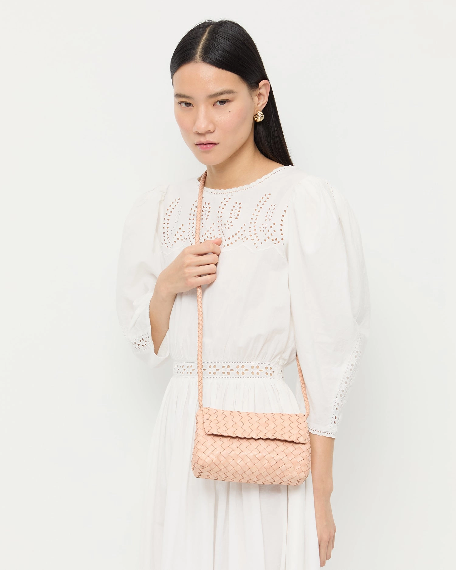 Vinnie Desert Sand Woven Crossbody