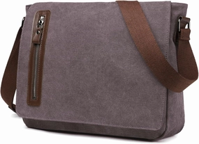 Vintage Canvas Messenger Bag Unisex Shoulder Bag Canvas Satchel Cross Body College Work Satchel Briefcase for 14 Inch Laptop