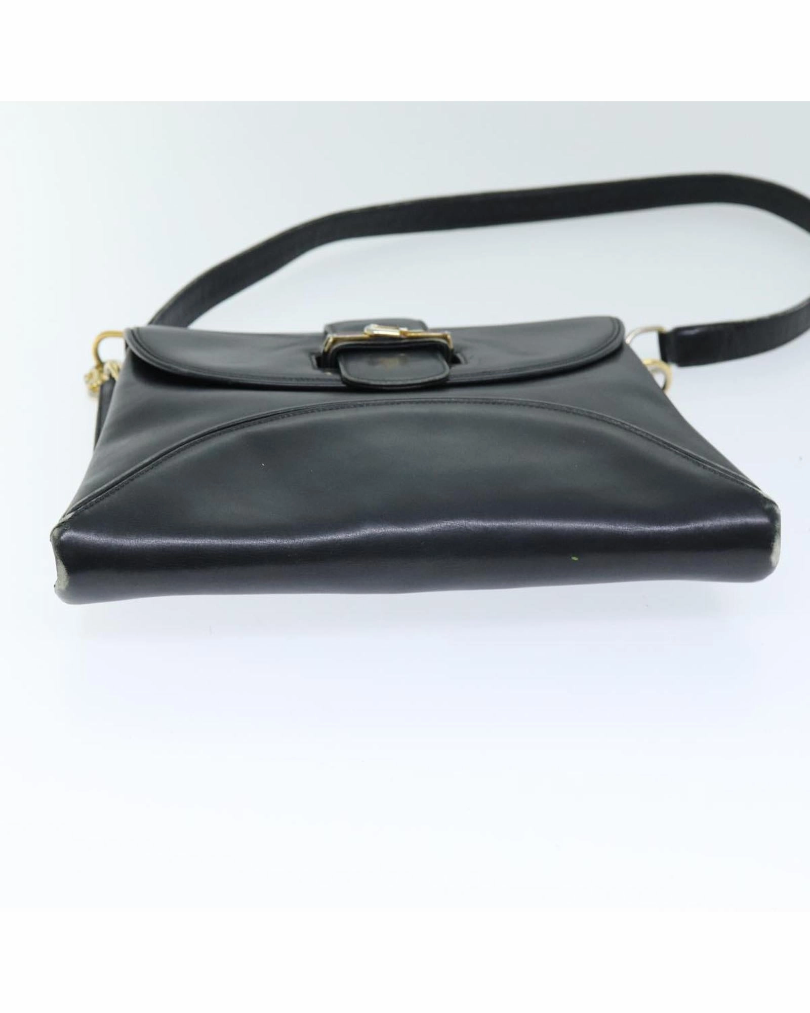 Vintage Shoulder Bag Black Leather
