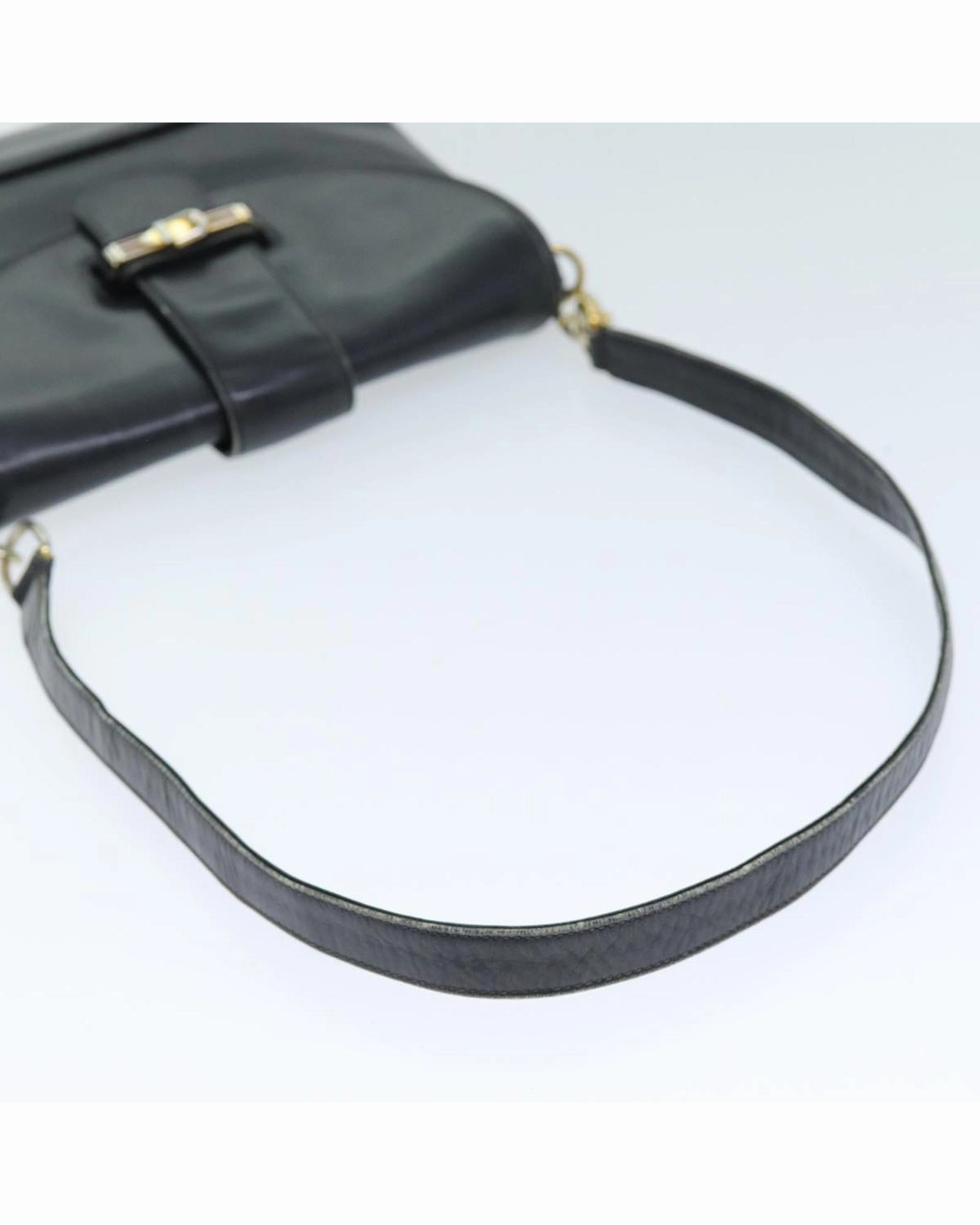 Vintage Shoulder Bag Black Leather