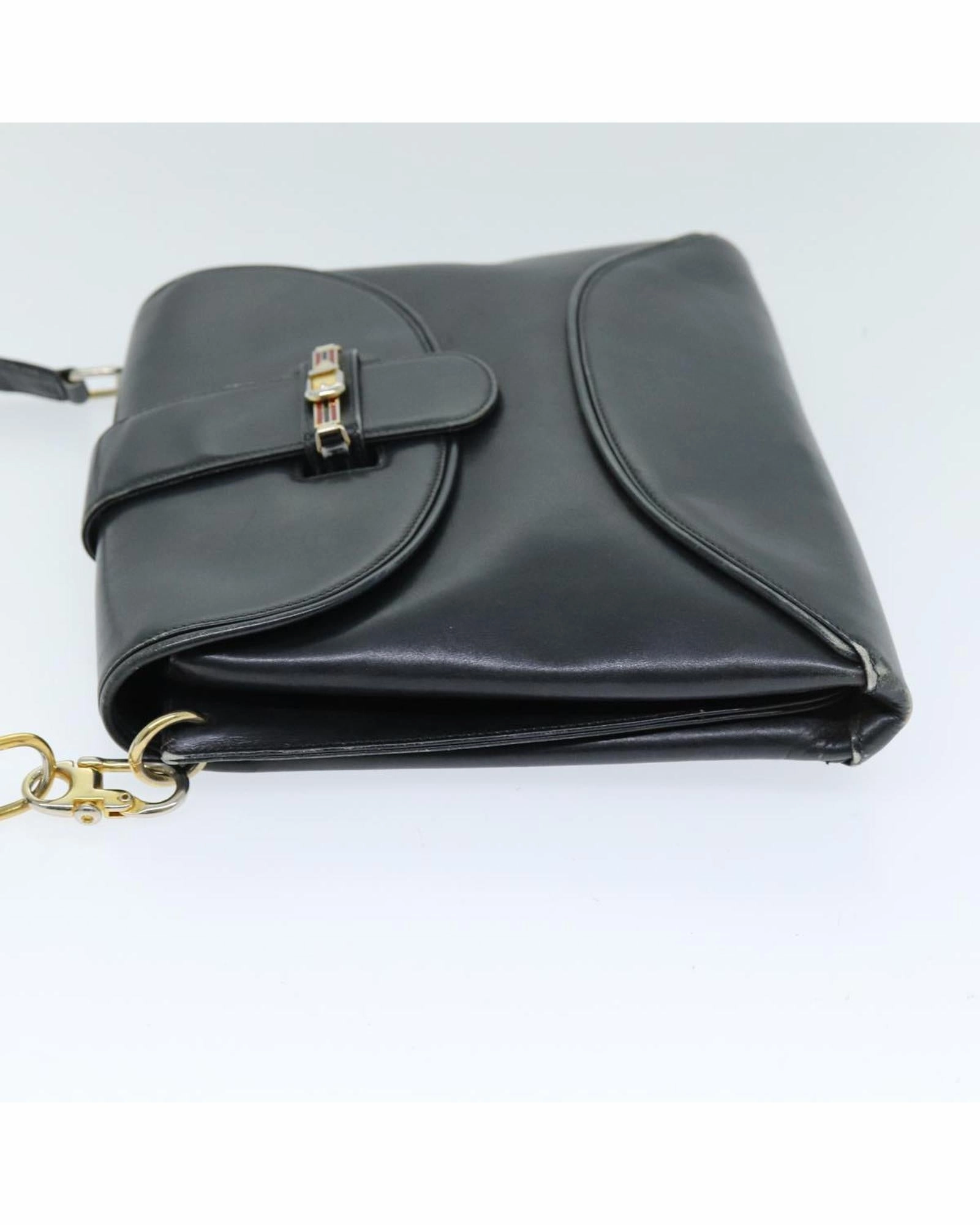 Vintage Shoulder Bag Black Leather