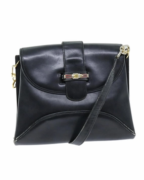 Vintage Shoulder Bag Black Leather