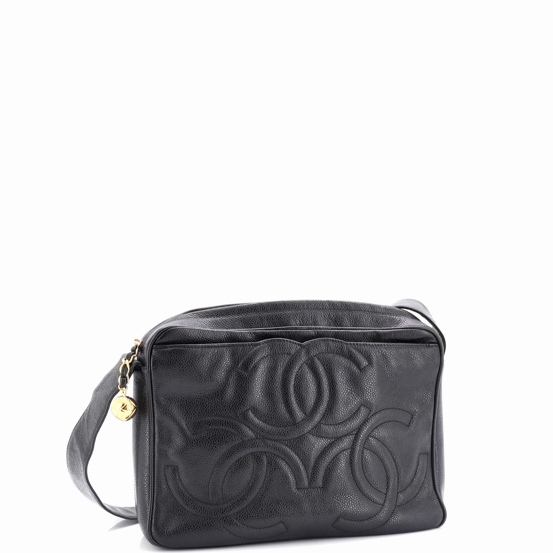 Vintage Triple CC Camera Shoulder Bag Caviar Medium
