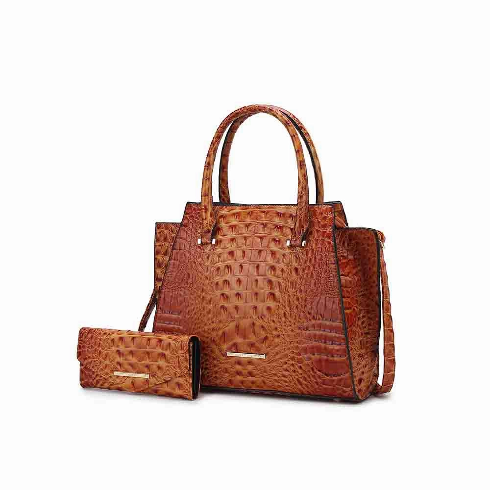 Viridiana Luxe Croc-Embossed Tote Bag Elegant and Versatile Handbag