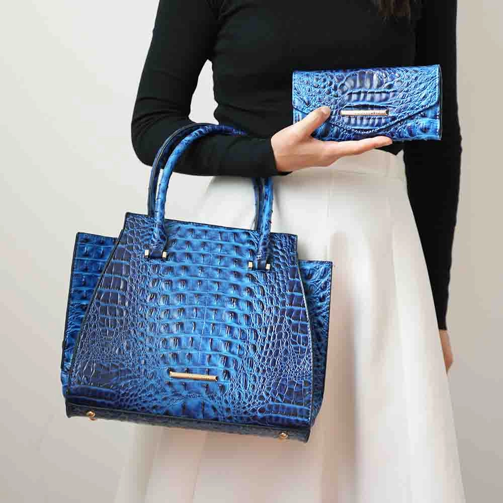 Viridiana Luxe Croc-Embossed Tote Bag Elegant and Versatile Handbag