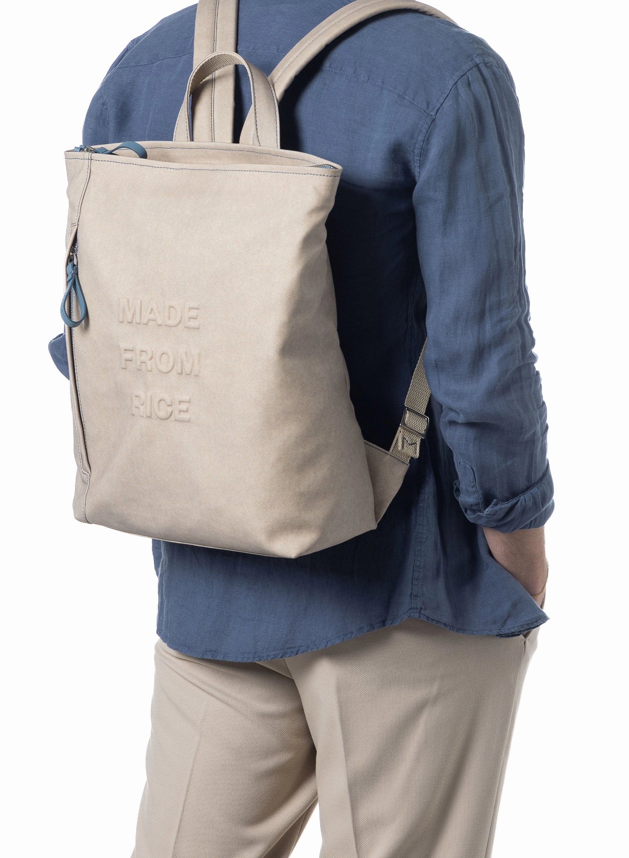Vittorio Rice Leather Vegan Backpack | Rice