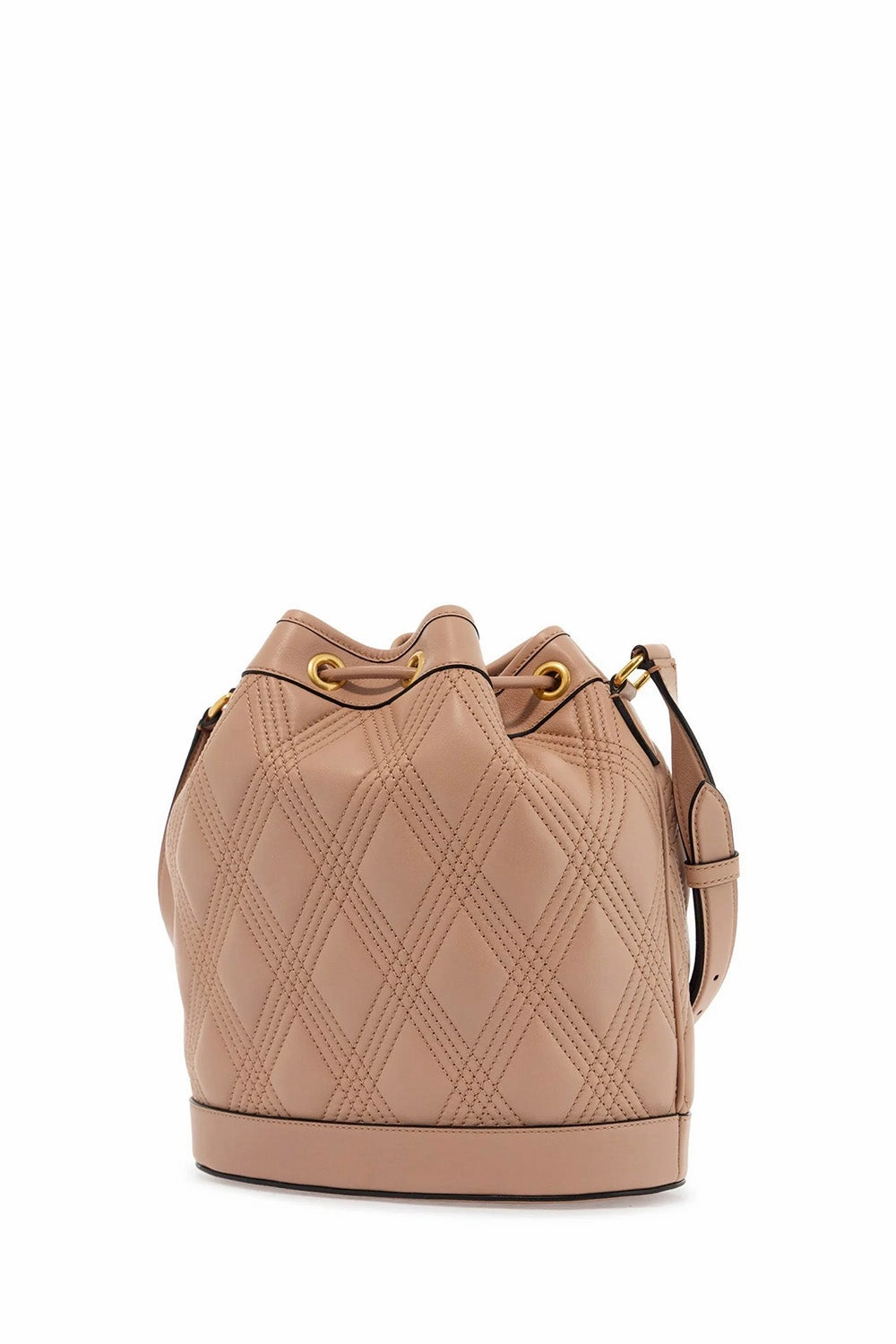 VLogo Plaque Drawstring Quilted Shoulder Bag