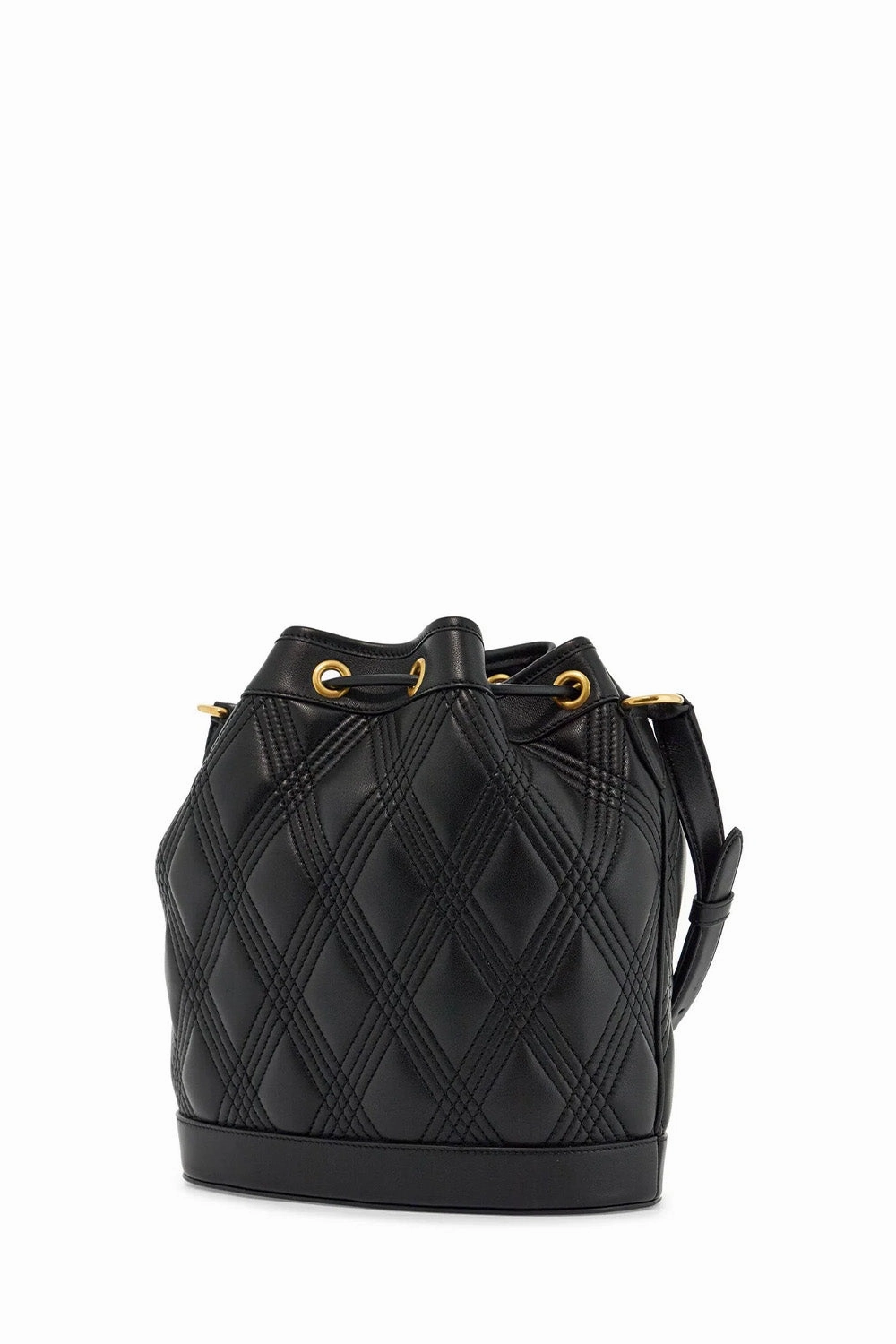 VLogo Plaque Drawstring Quilted Shoulder Bag