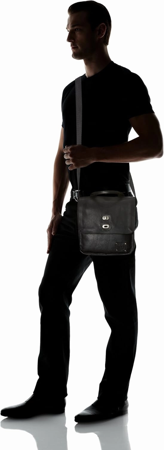 Will Leather Goods Men's Bowdie Small Crossbody Messenger Bag, Back, One Size